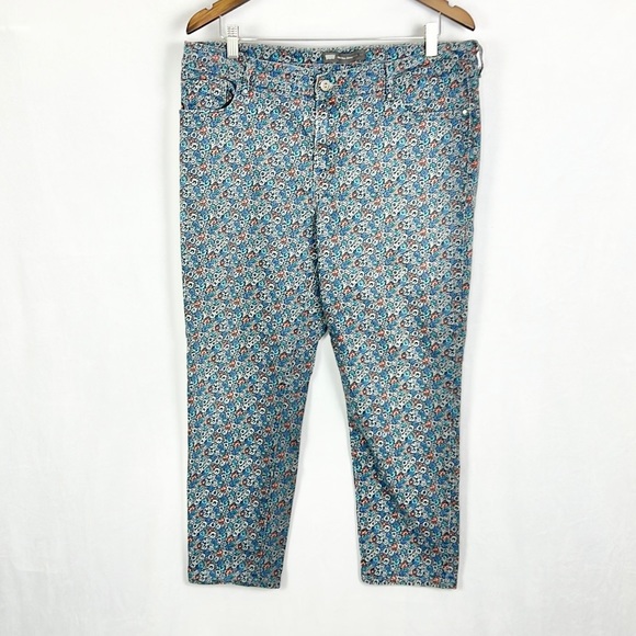 LEVI’S |💐 Floral Print Mid-Rise Cropped Skinny Jeans - Picture 1 of 8